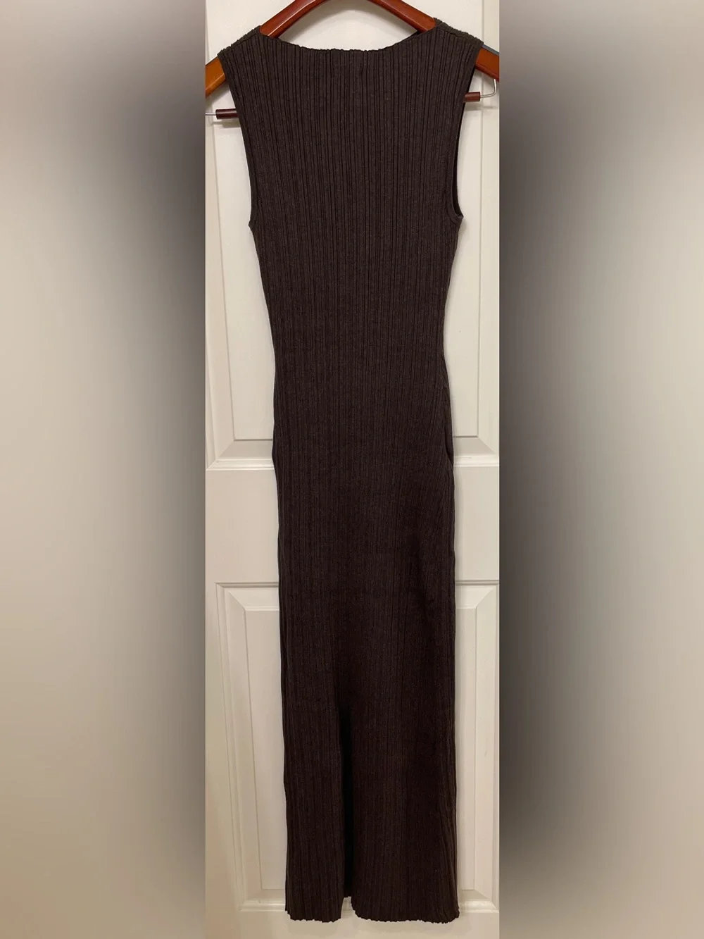 Quince Cotton Cashmere Ribbed Sleeveless Midi Dress - Picture 5 of 6